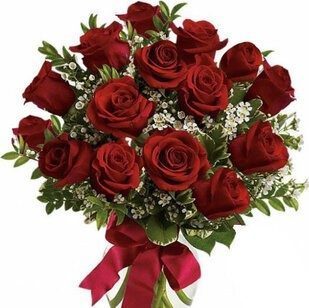 15 red roses with greenery | Flower Delivery to Poti