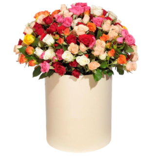 Mixed roses in a hatbox | Flower Delivery to Poti